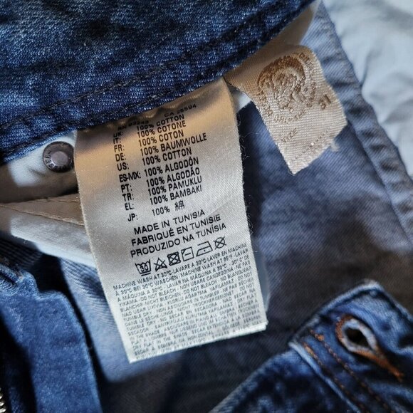 Diesel Mens Krayver Slim Carrot Jeans 31x30 Blue Regular Denim Distressed - Picture 4 of 10